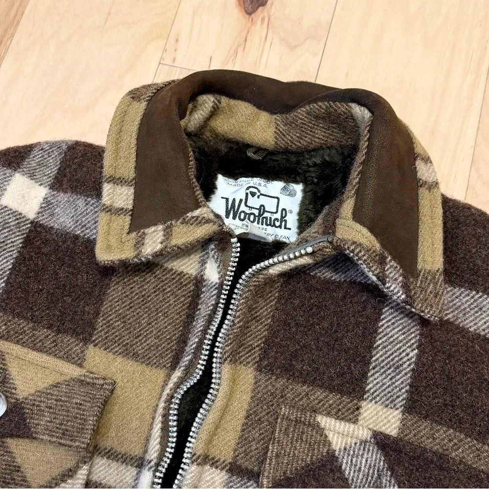 Woolrich Men’s Vintage 1960s Wool Plaid Coat - Picture 3 of 6